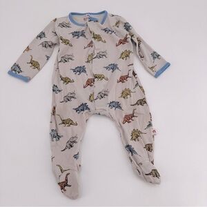 Easy Magnetic Close Dinosaur Baby Footies Sleeper Size 6-9 months FLAWS